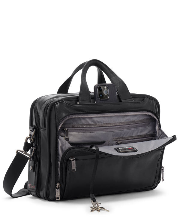 Tumi alpha leather briefcase cheap