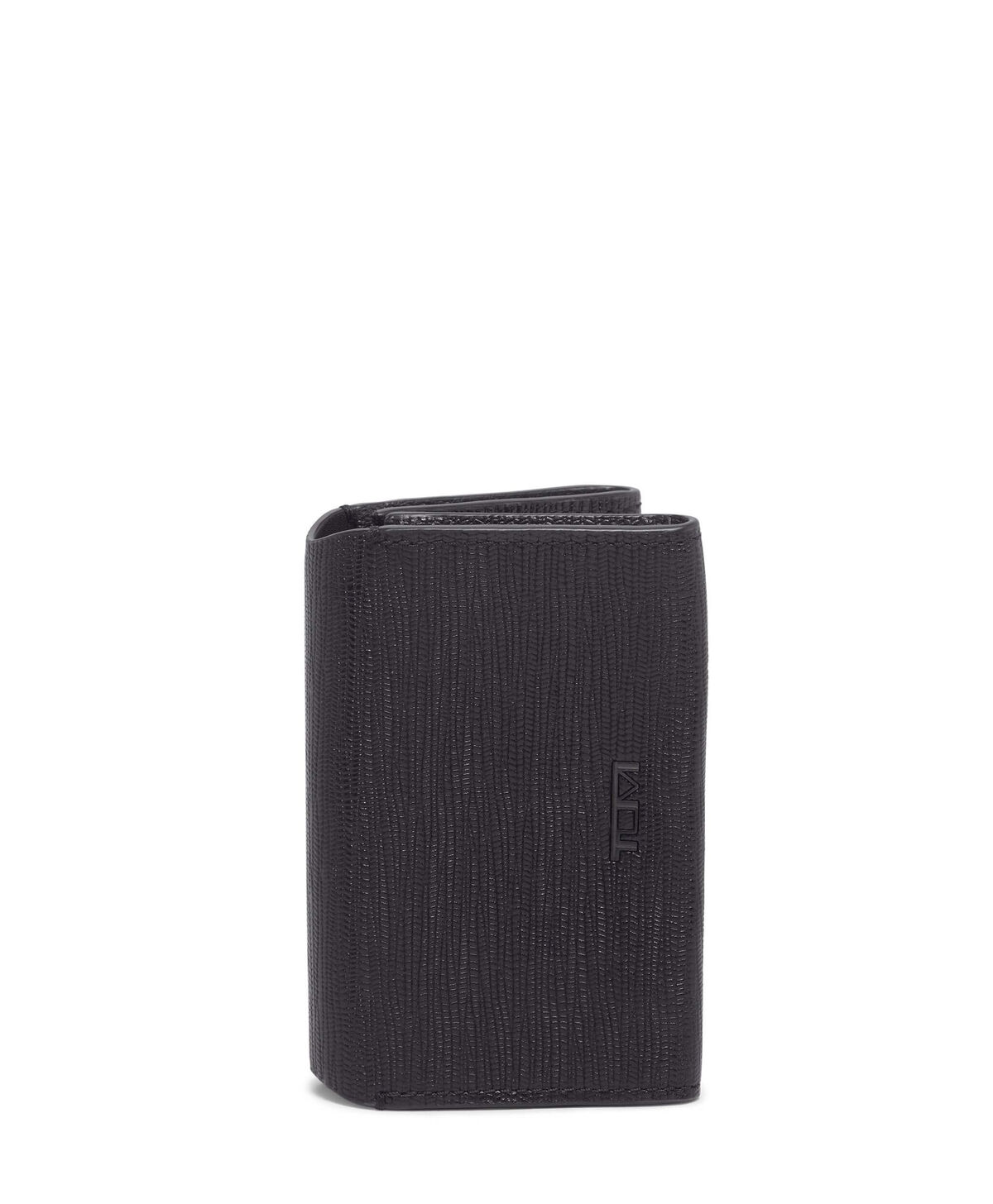 Tumi Nassau DOUBLE GUSSETED CARD CASE  Black Embossed