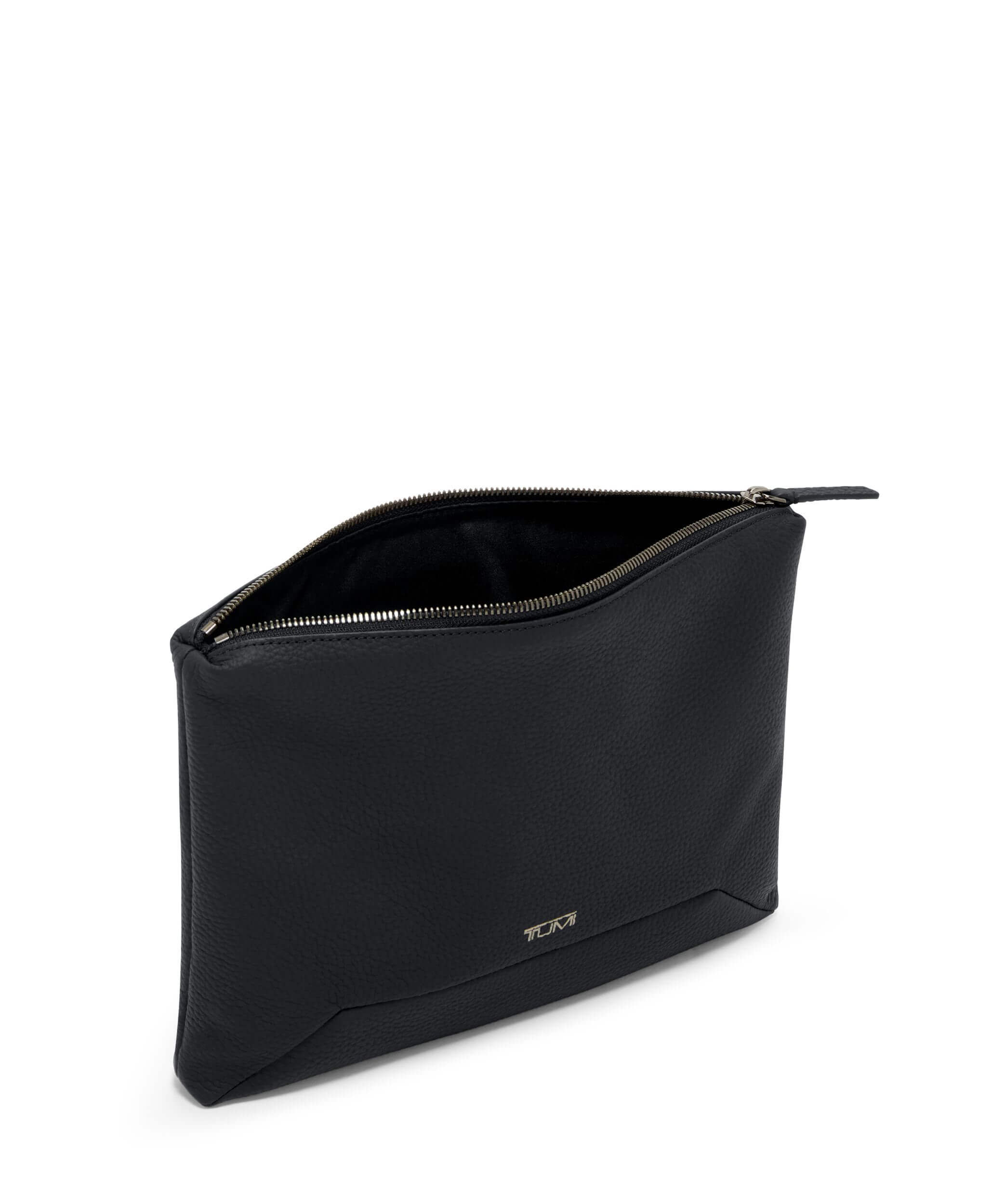 Tumi leather pouch top