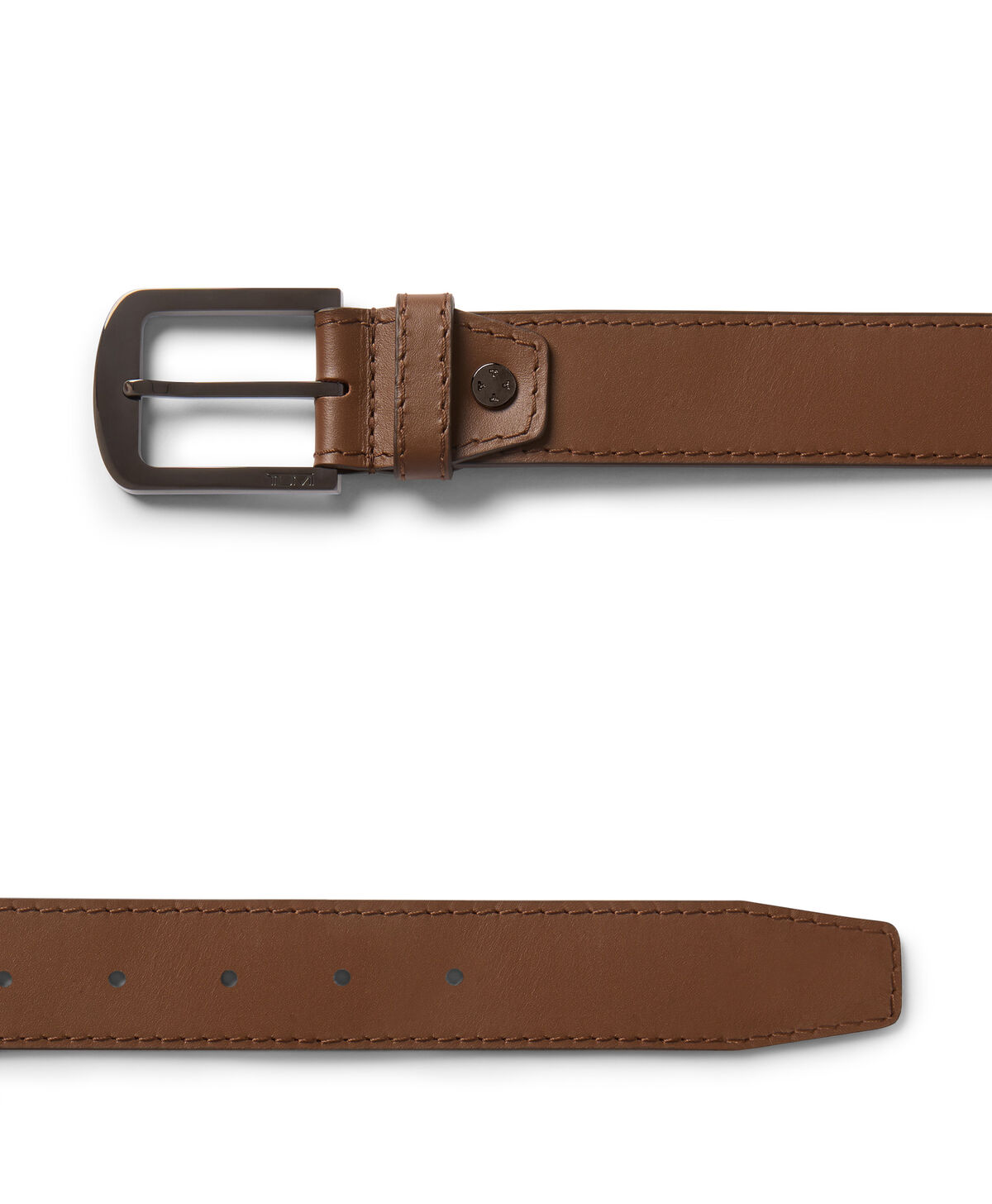 Belts Leren riem met afgeronde hoeken, 30mm