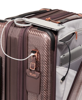 Uitbreidbare handbagagekoffer met 4 wielen en voorvak (continentaal) Tegra-Lite