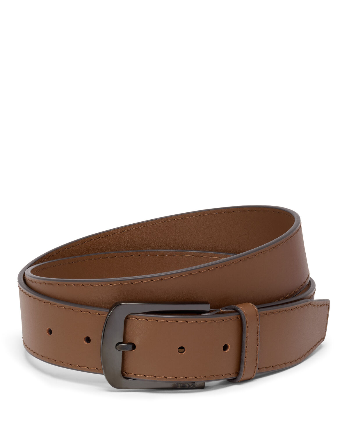 Belts Leren riem met afgeronde hoeken, 30mm